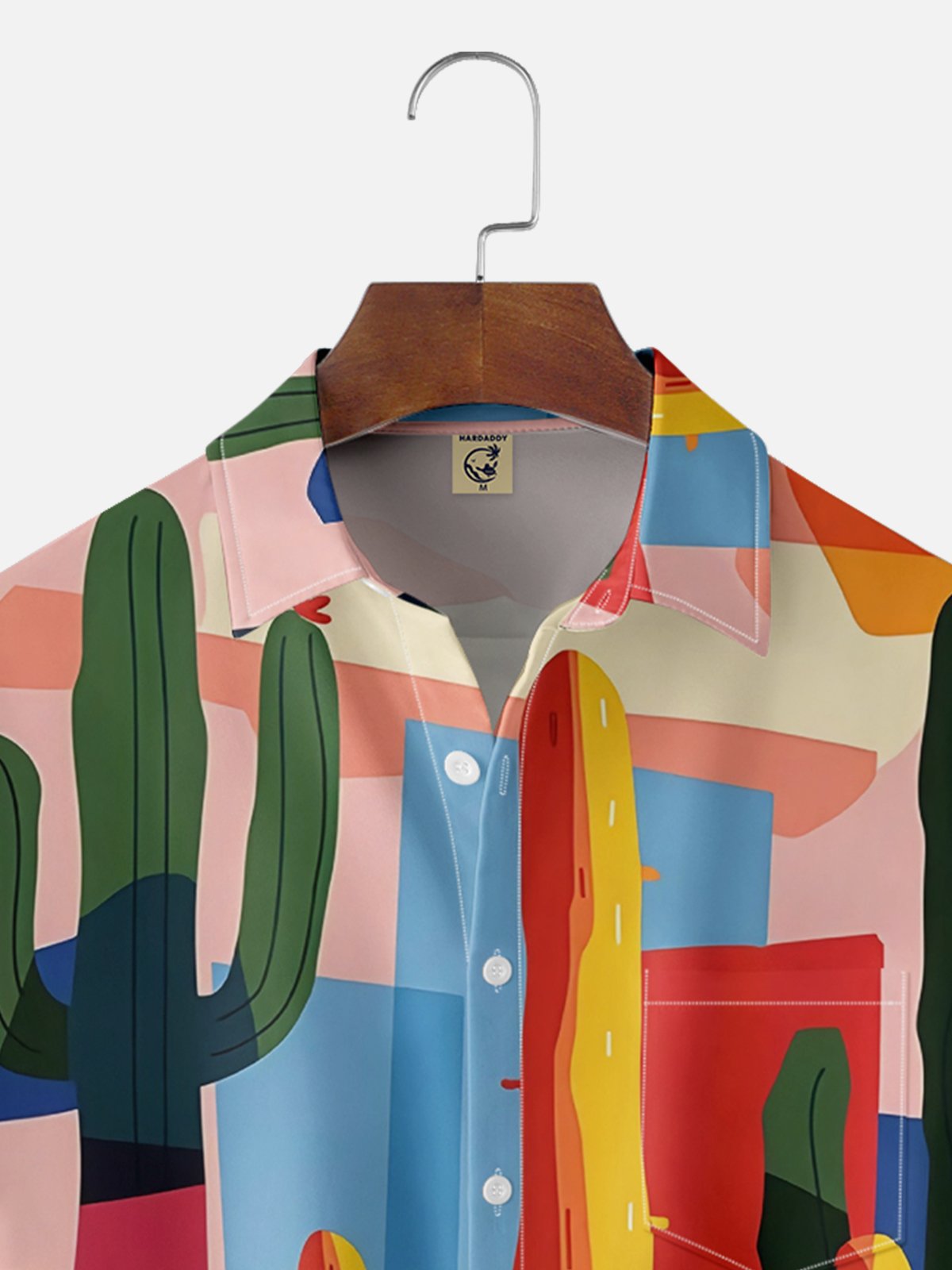 Moisture-wicking Cactus Chest Pocket Hawaiian Shirt
