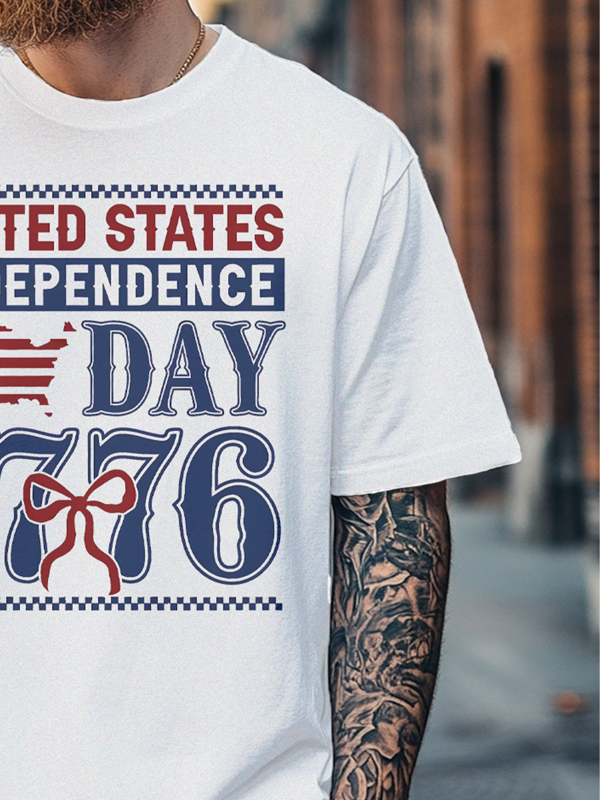 Men's Funny American Flag Independence Day Fitted T-shirts