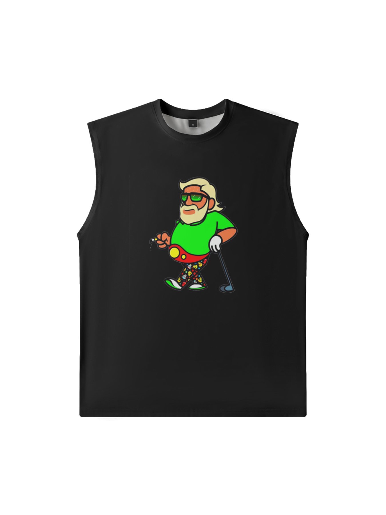 Mens Crewneck Tank Tops Golf Beach Sleeveless Shirt