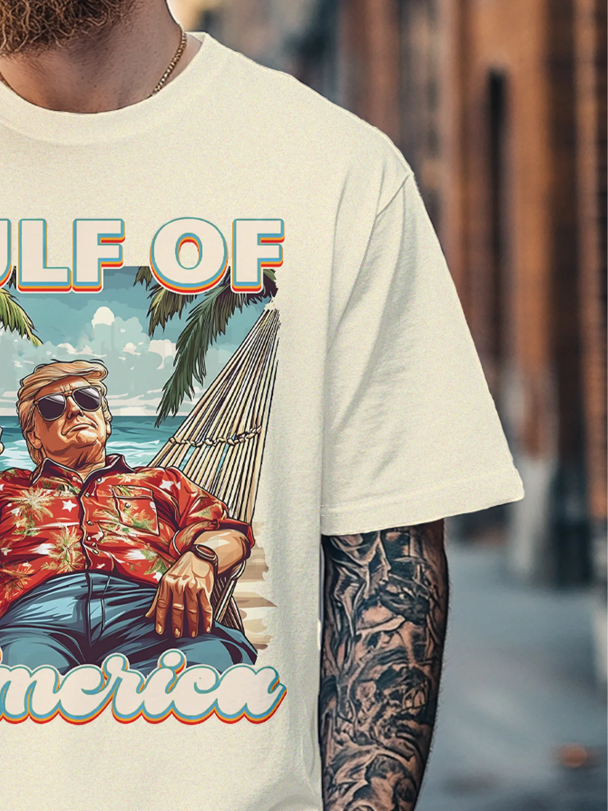 Men's Fun Gulf Of American Trump Fitted T-shirts