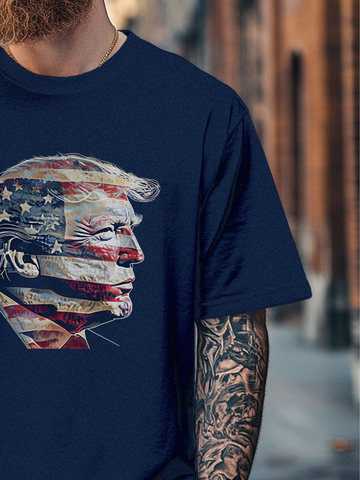 Men's Funny American Flag Trump Fitted T-shirts