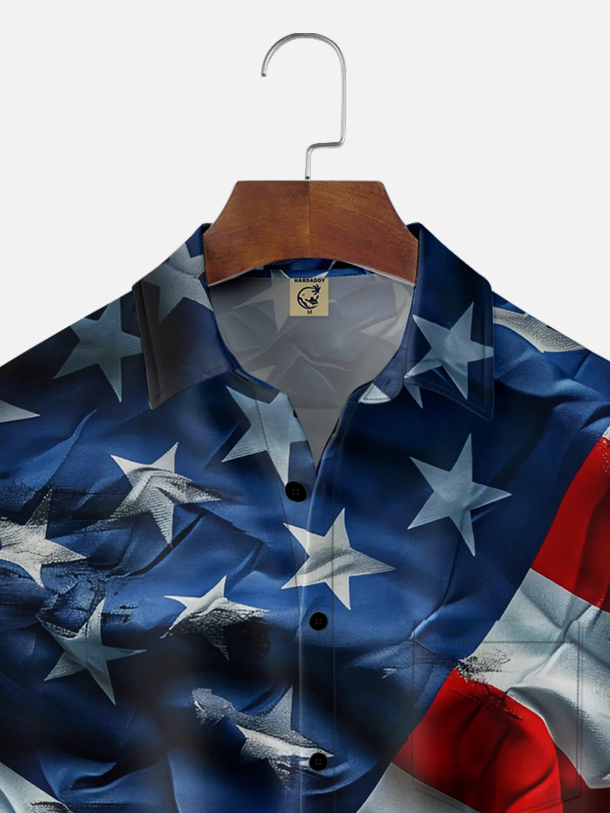 Moisture-wicking American Flag Chest Pocket Casual Shirt