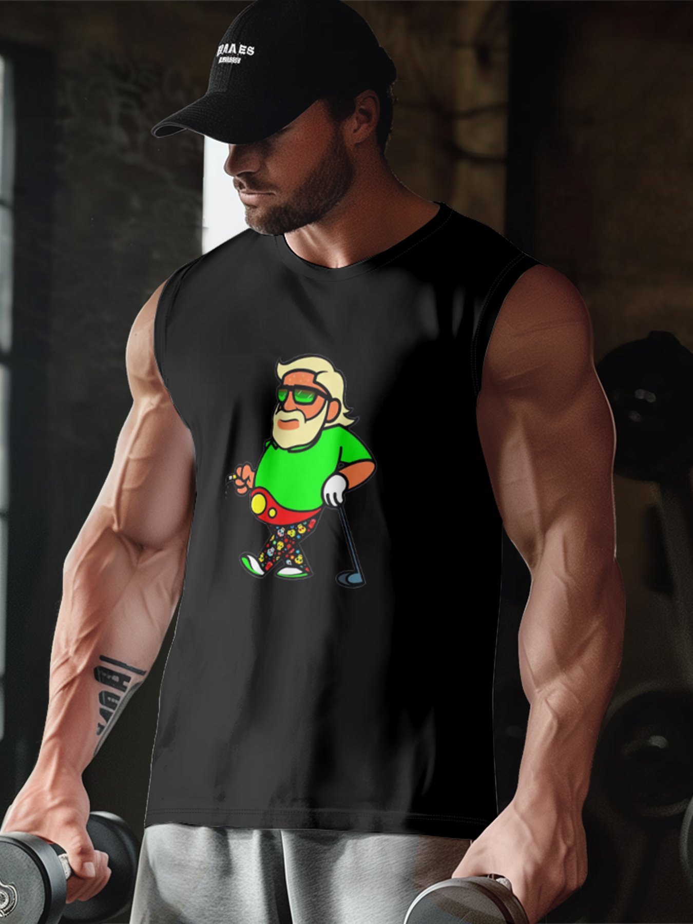 Mens Crewneck Tank Tops Golf Beach Sleeveless Shirt