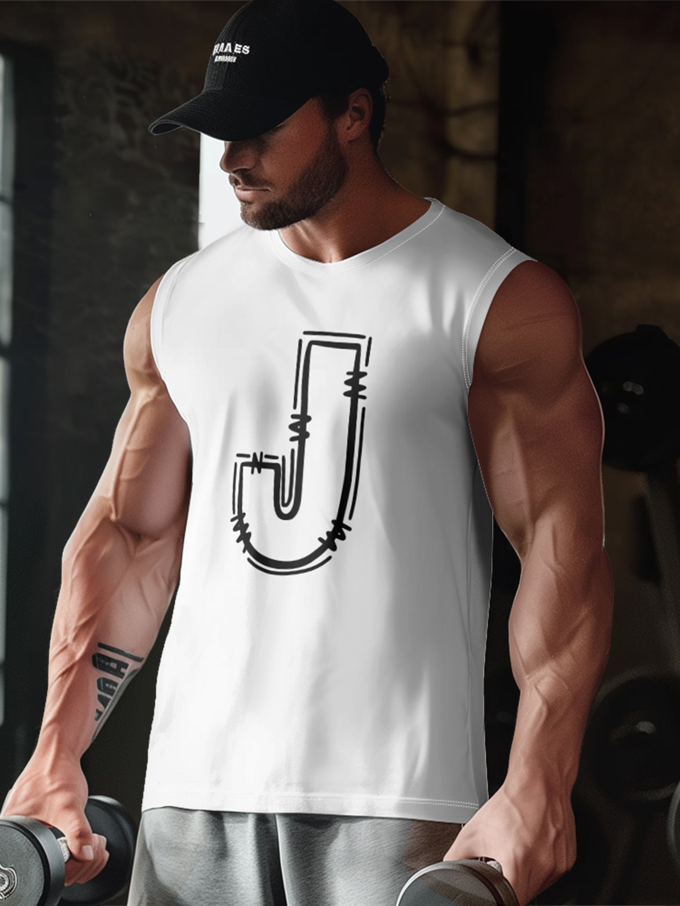 Mens Crewneck Tank Tops J For Jesus Beach Sleeveless Shirt