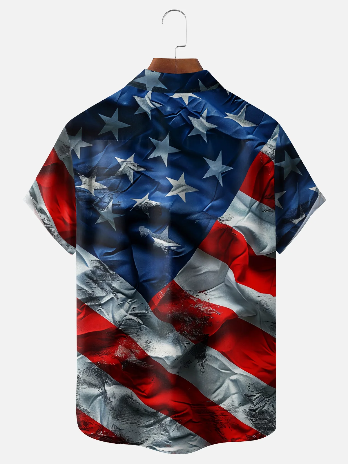 Moisture-wicking American Flag Chest Pocket Casual Shirt