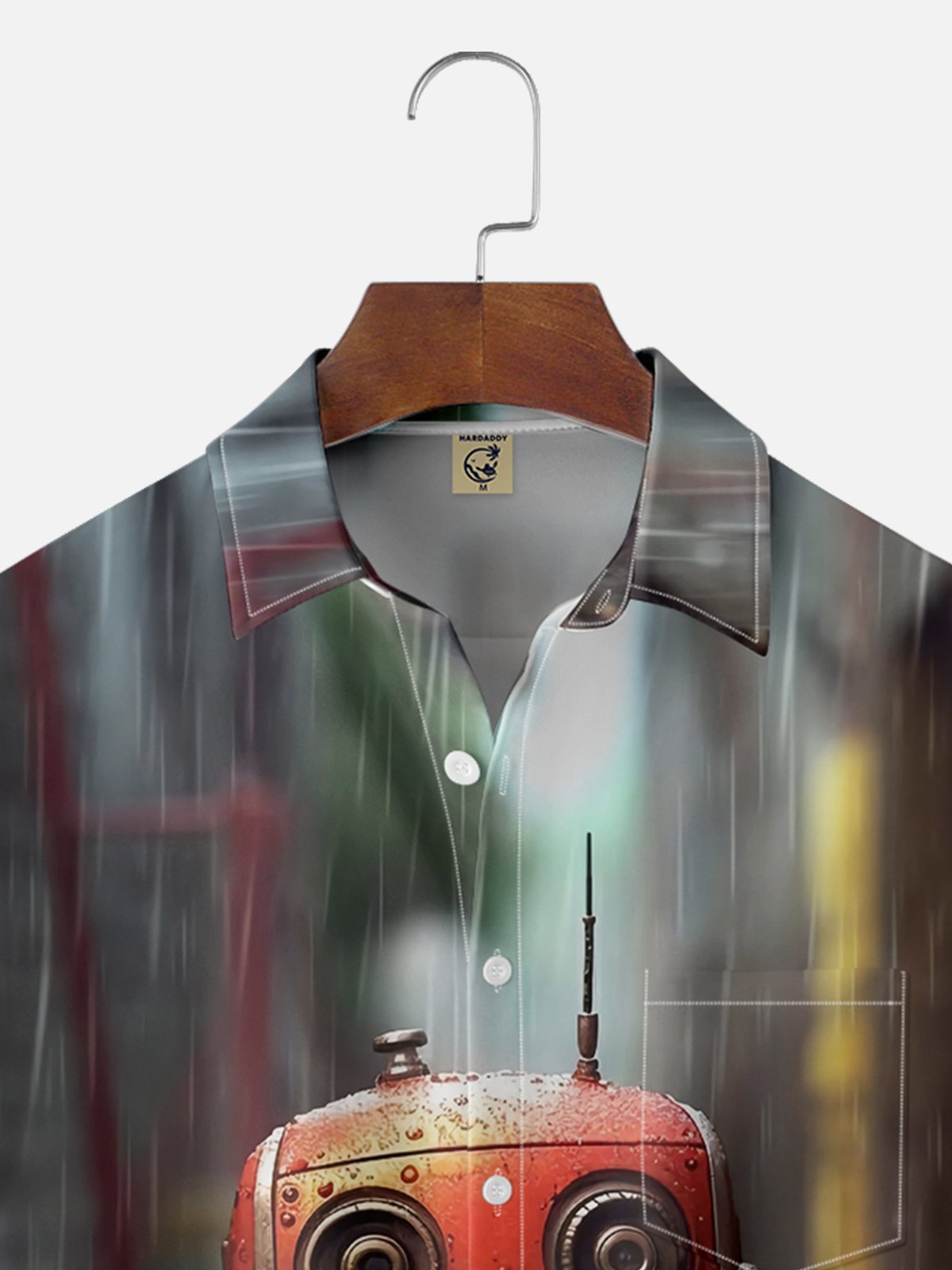 Moisture-wicking Love Death Robot Chest Pocket Casual Shirt