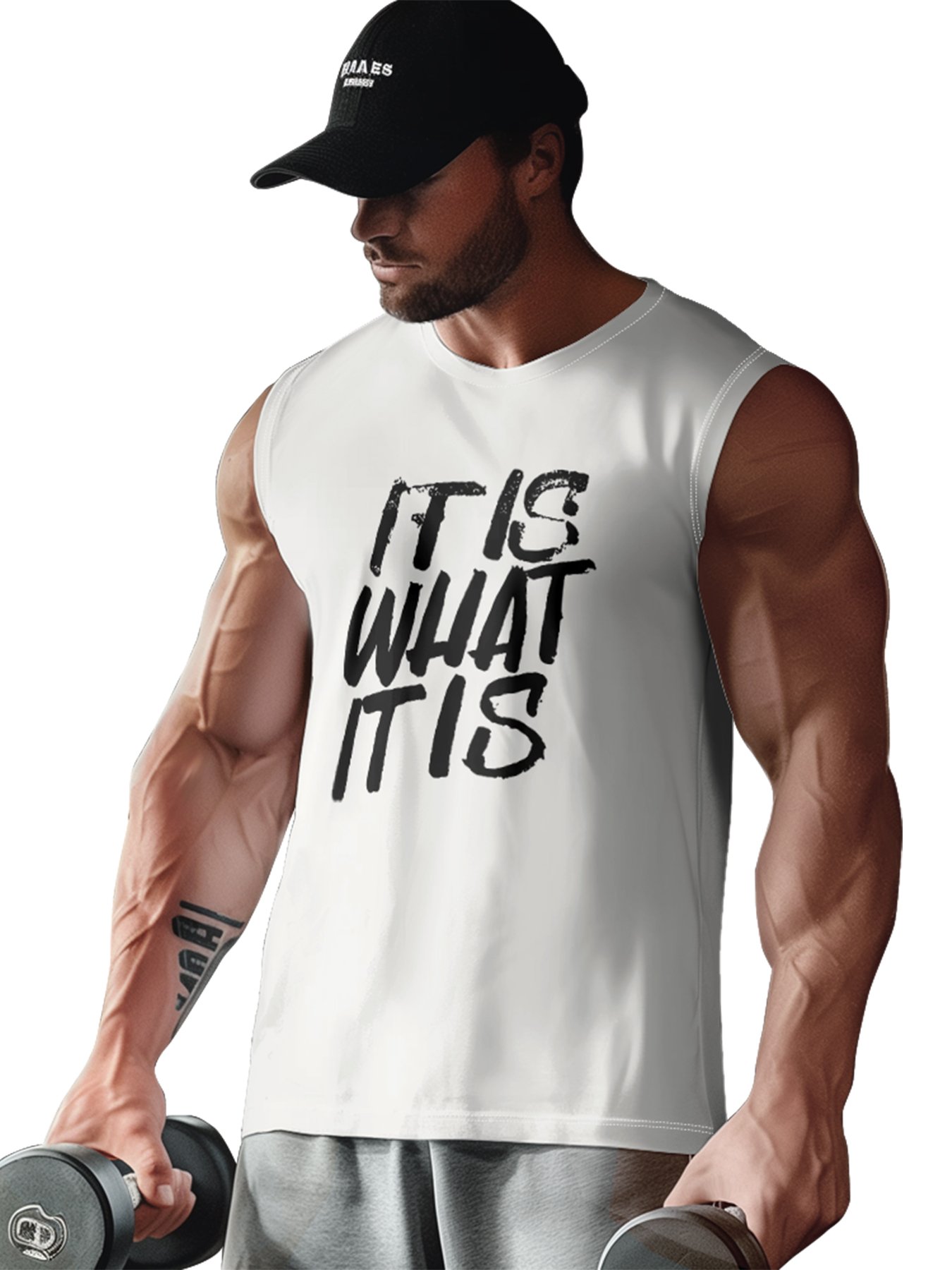 Mens Crewneck Tank Tops It Is What It Is Beach Sleeveless Shirt