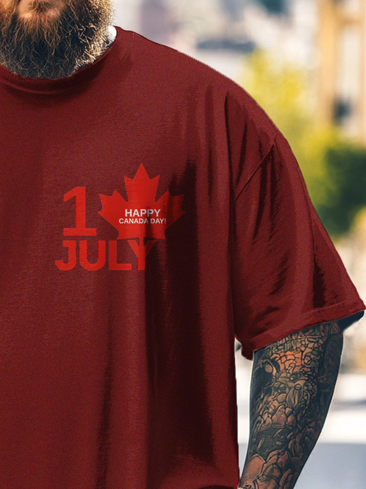 Big Size Men's Canada Day Loose T-shirt