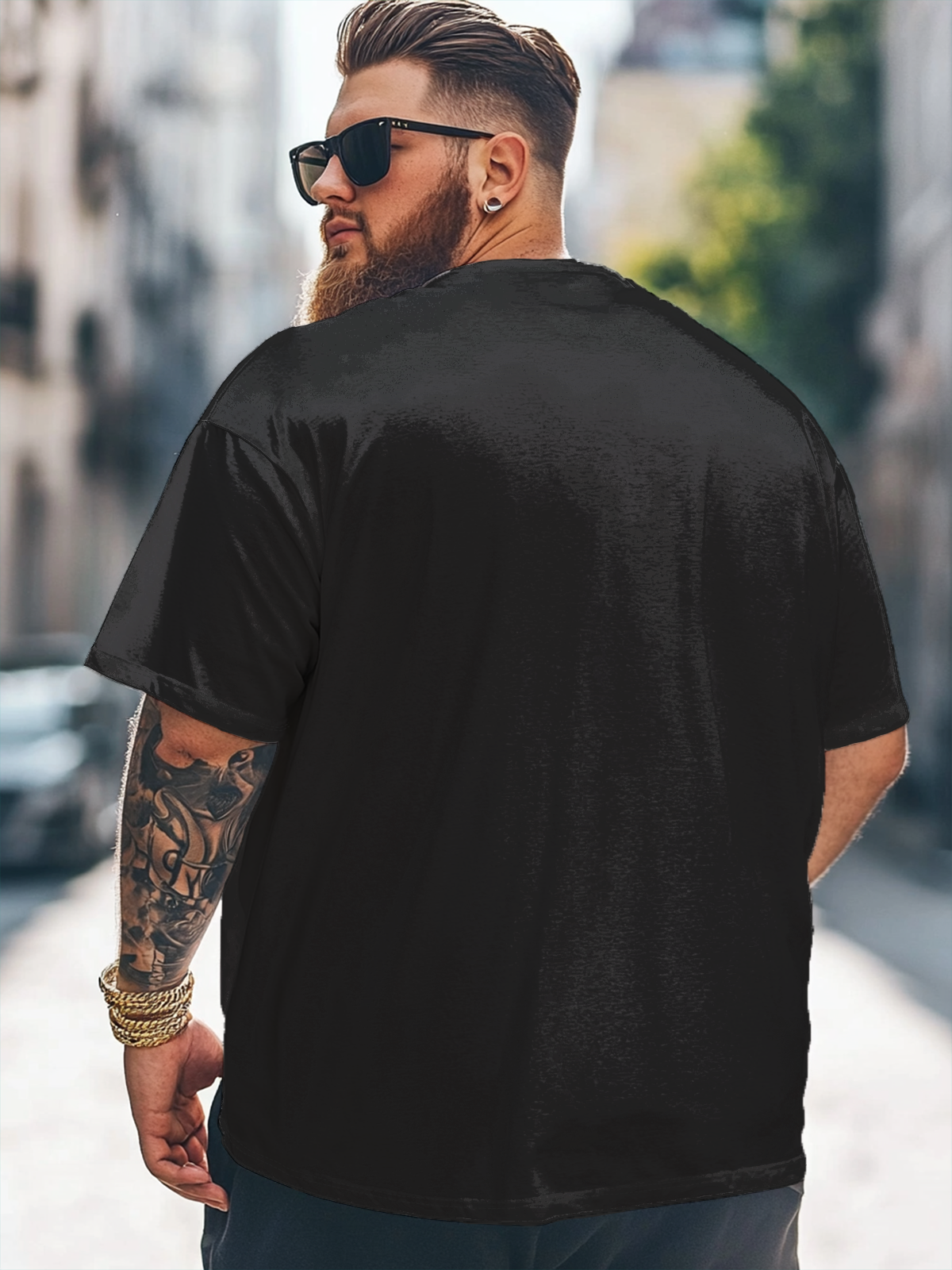 Big Size Men's  Rock Punk Skull Art Loose Fit T-shirt
