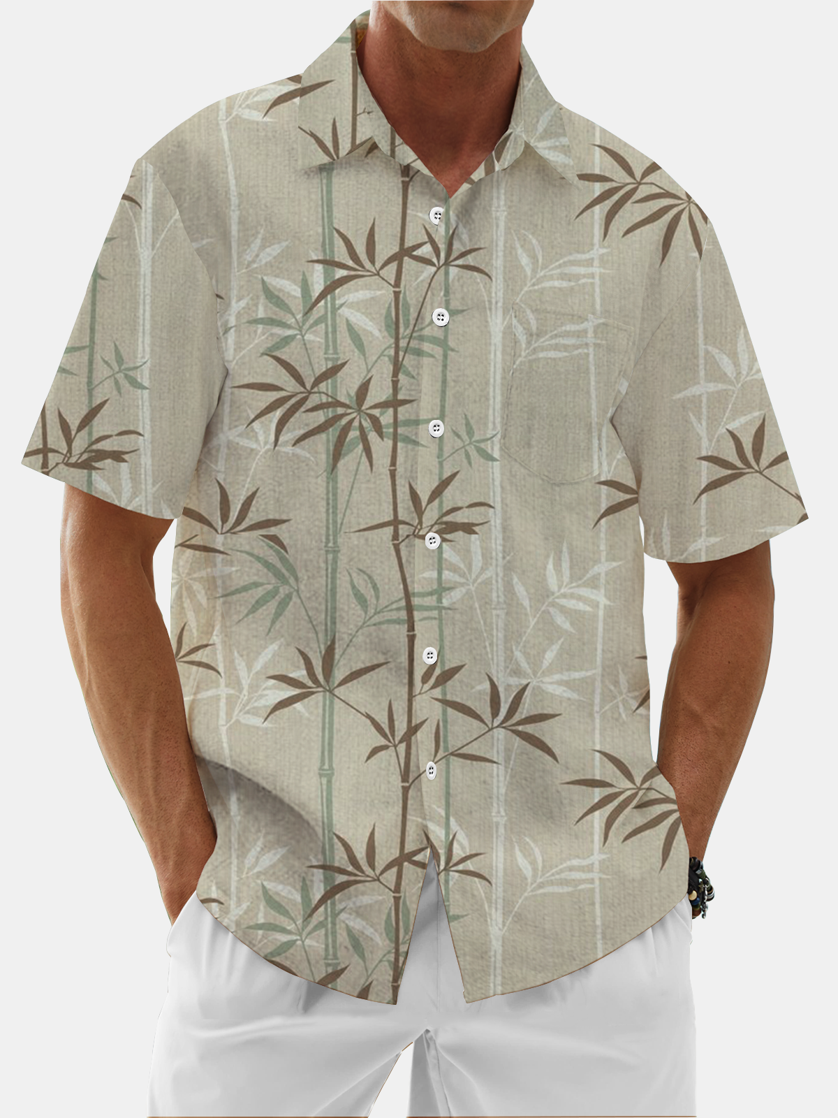 Moisture Wicking Bamboo Chest Pocket Hawaiian Shirt