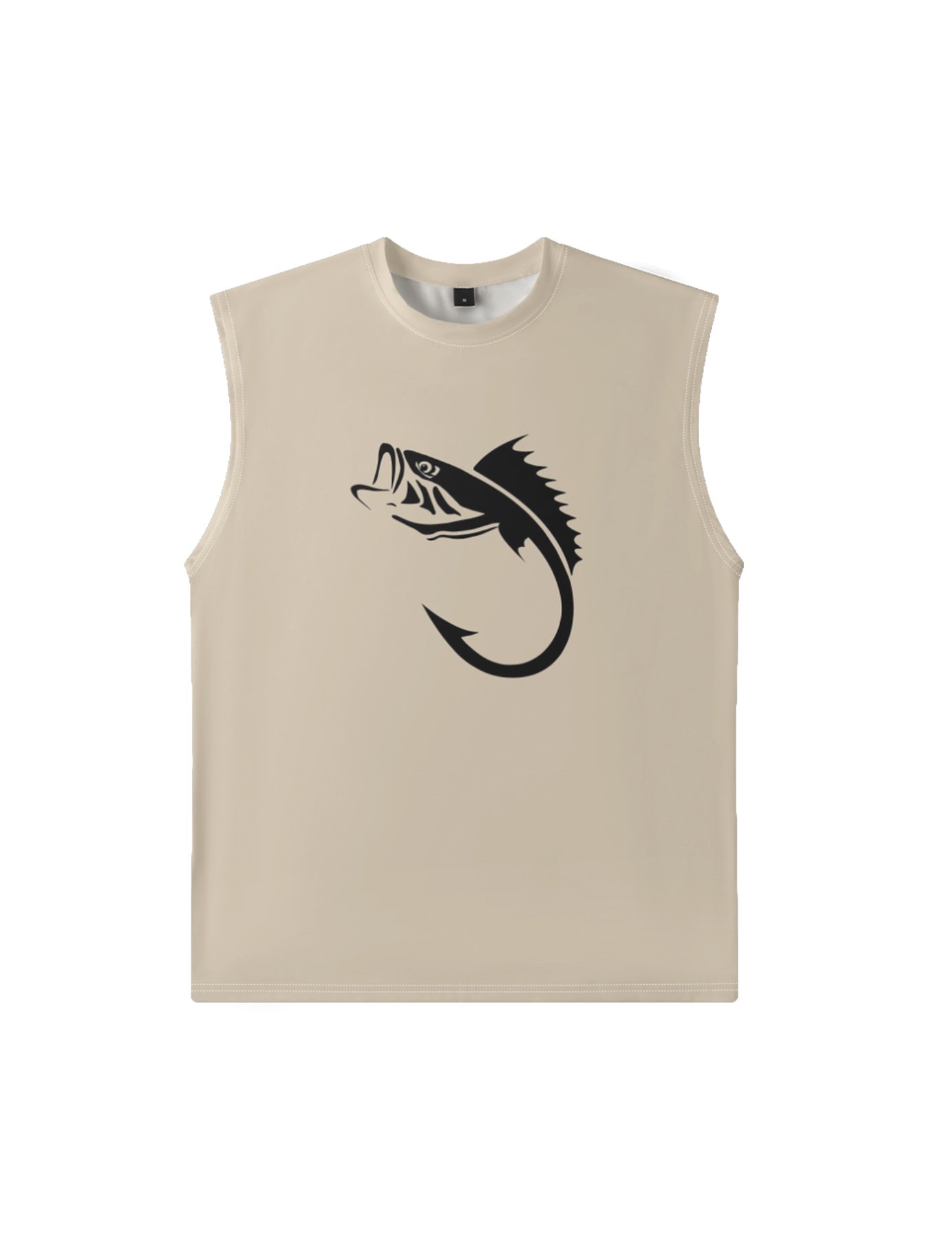 Mens Crewneck Tank Tops Fishhook Beach Sleeveless Shirt