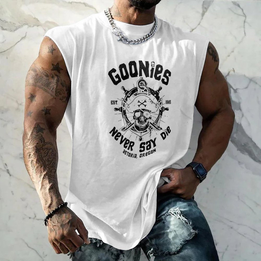 Mens Crewneck Tank Tops Pirate Beach Sleeveless Shirt