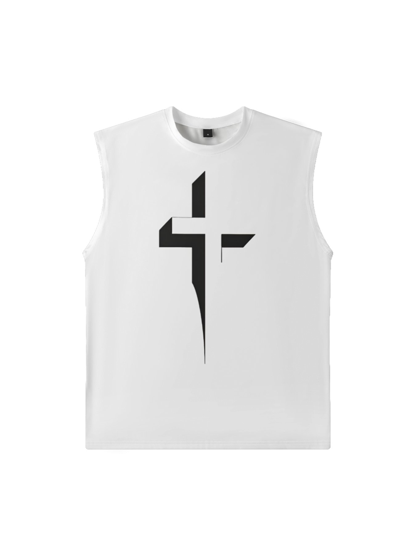 Mens Crewneck Tank Tops Jesus Cross Beach Sleeveless Shirt