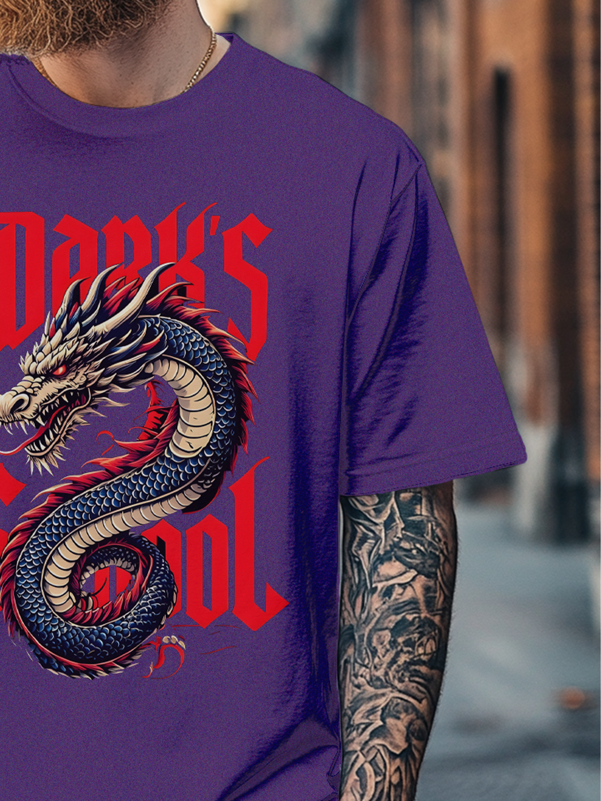 Men's Fun Art Dragon Fitted T-shirts