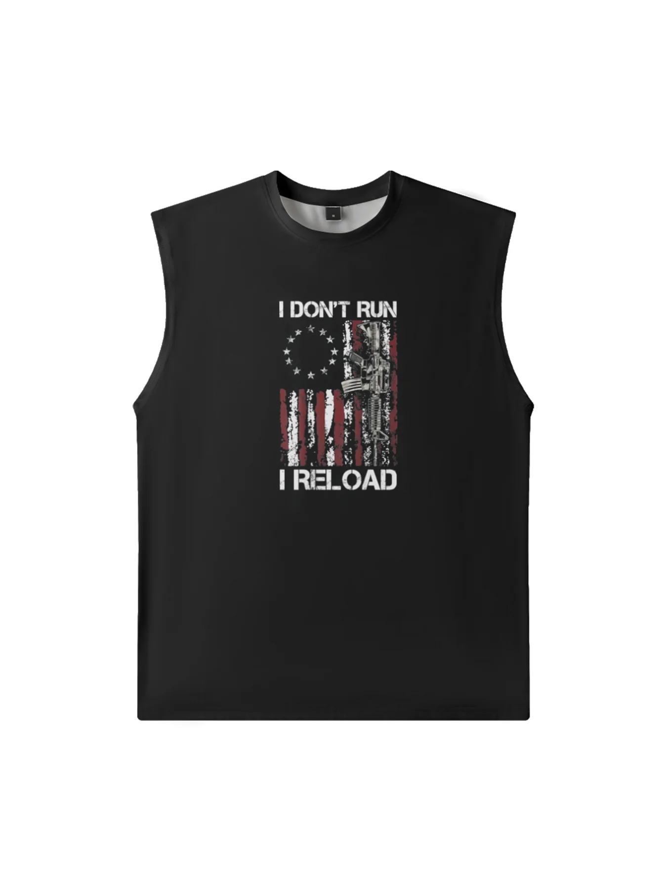 Mens Crewneck Tank Tops American Flag Beach Sleeveless Shirt