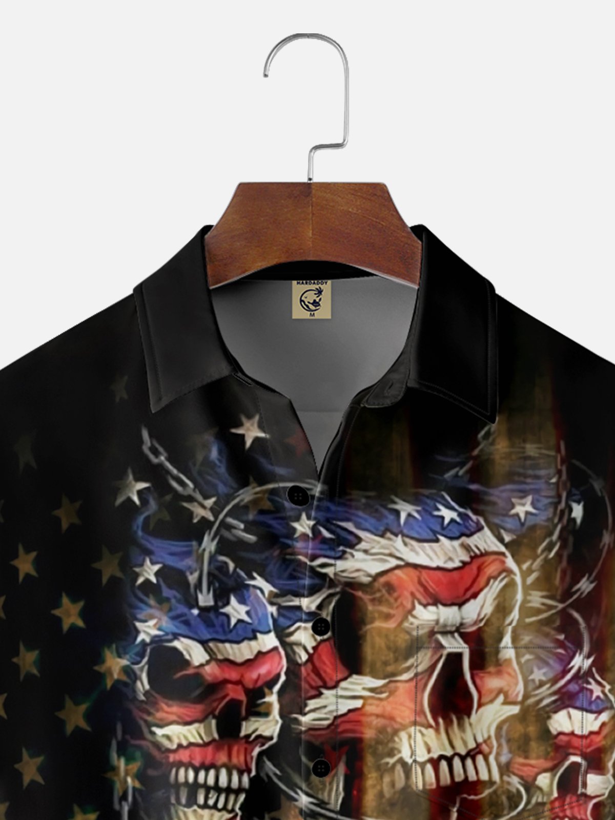 Moisture-wicking American Flag Chest Pocket Casual Shirt