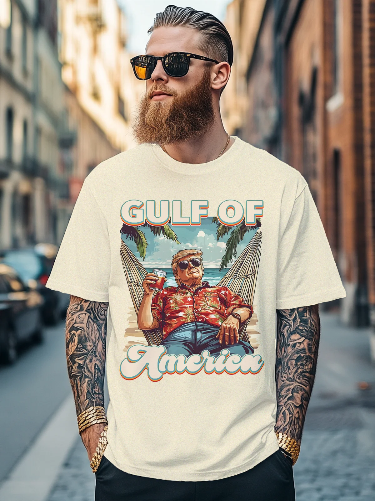 Men's Fun Gulf Of American Trump Fitted T-shirts
