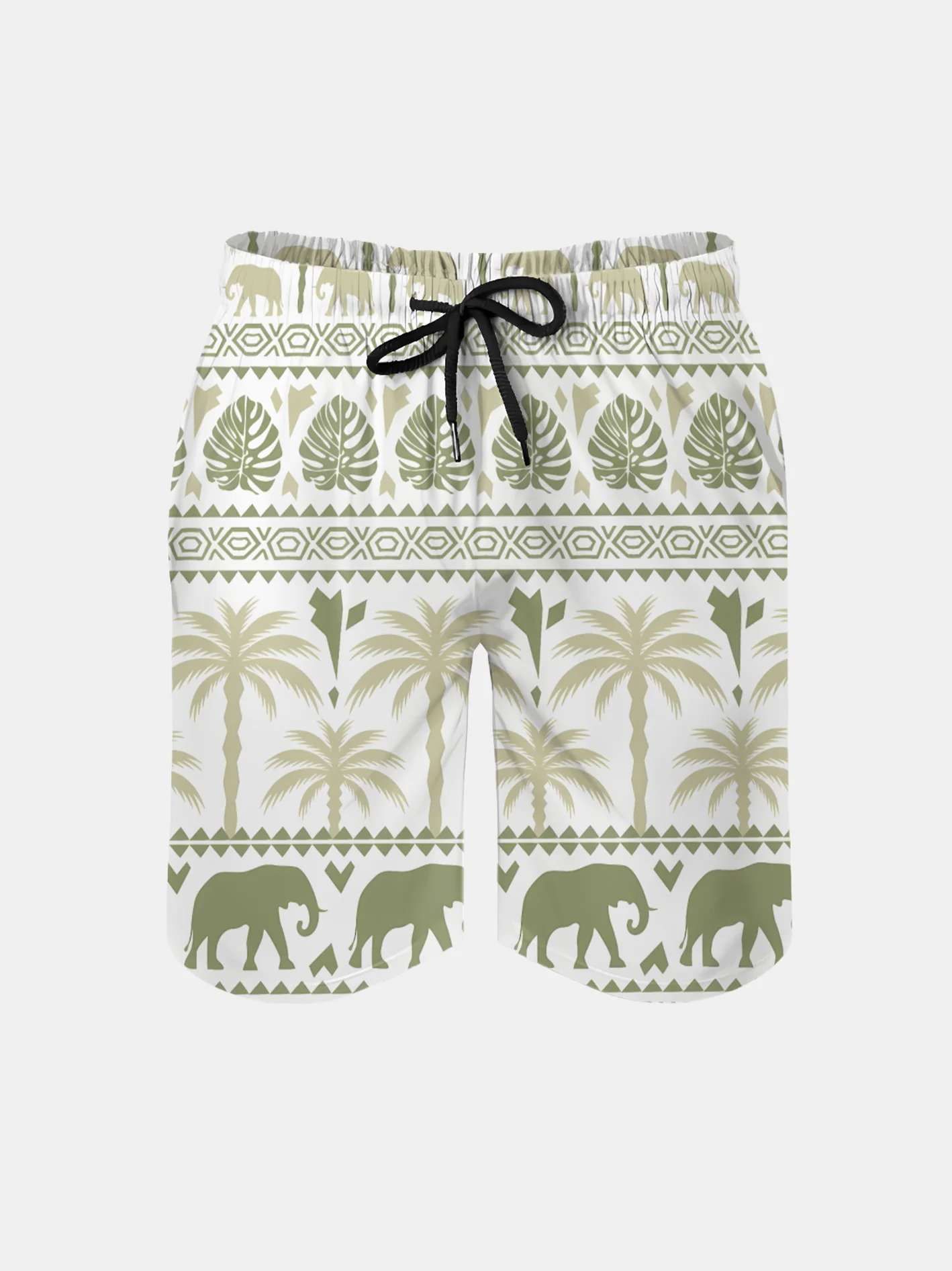 Men's Swim Trunks Hawaiian Tropical Palm Tree Beach Shorts with Pockets