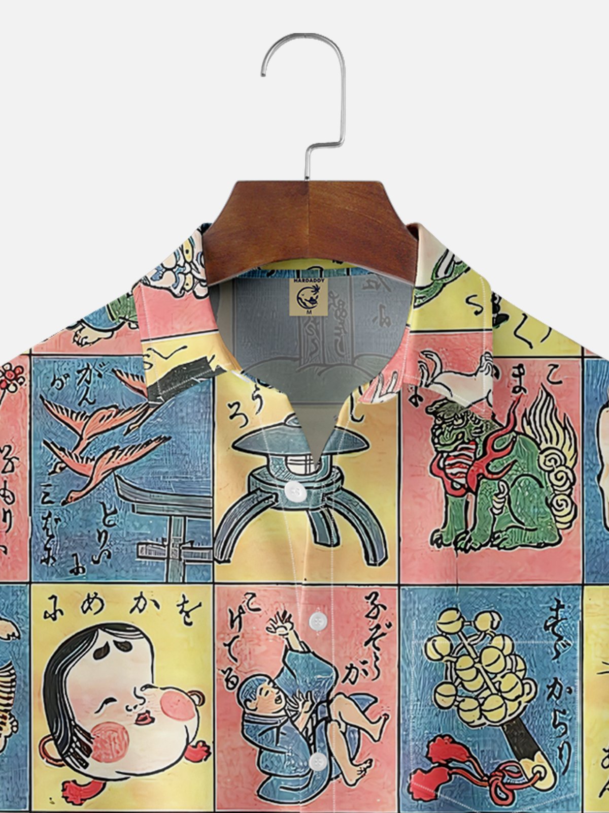 Moisture-wicking Vintage Japanese Painting Chest Pocket Casual Shirt