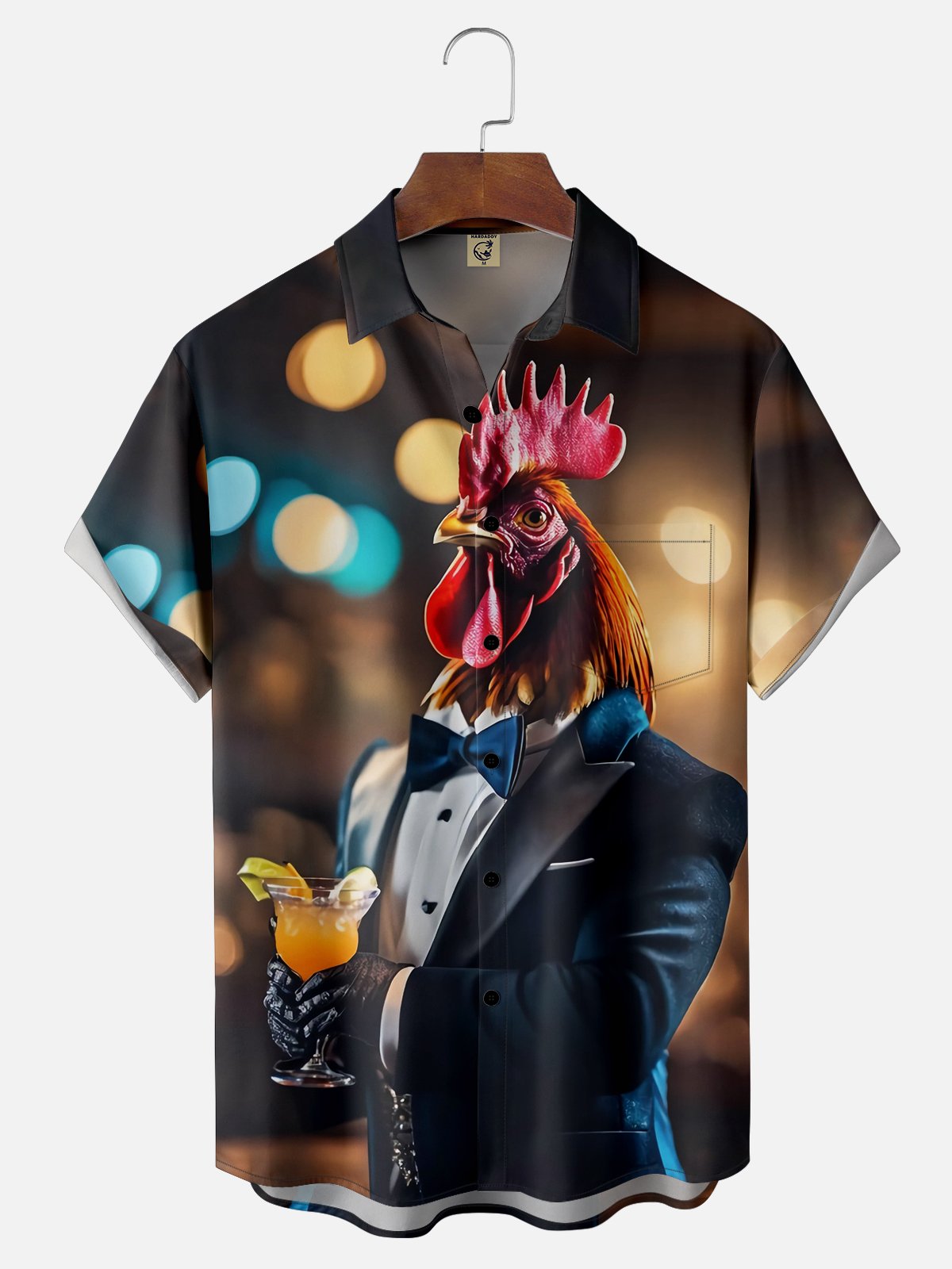 Moisture Wicking Suit Chicken Chest Pocket Hawaiian Shirt