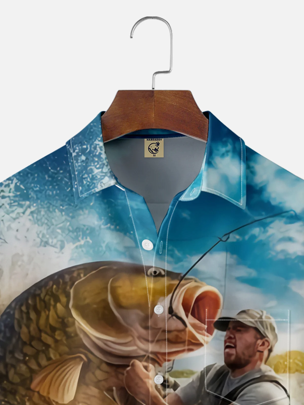 Moisture-wicking Go Fishing Chest Pocket Hawaiian Shirt