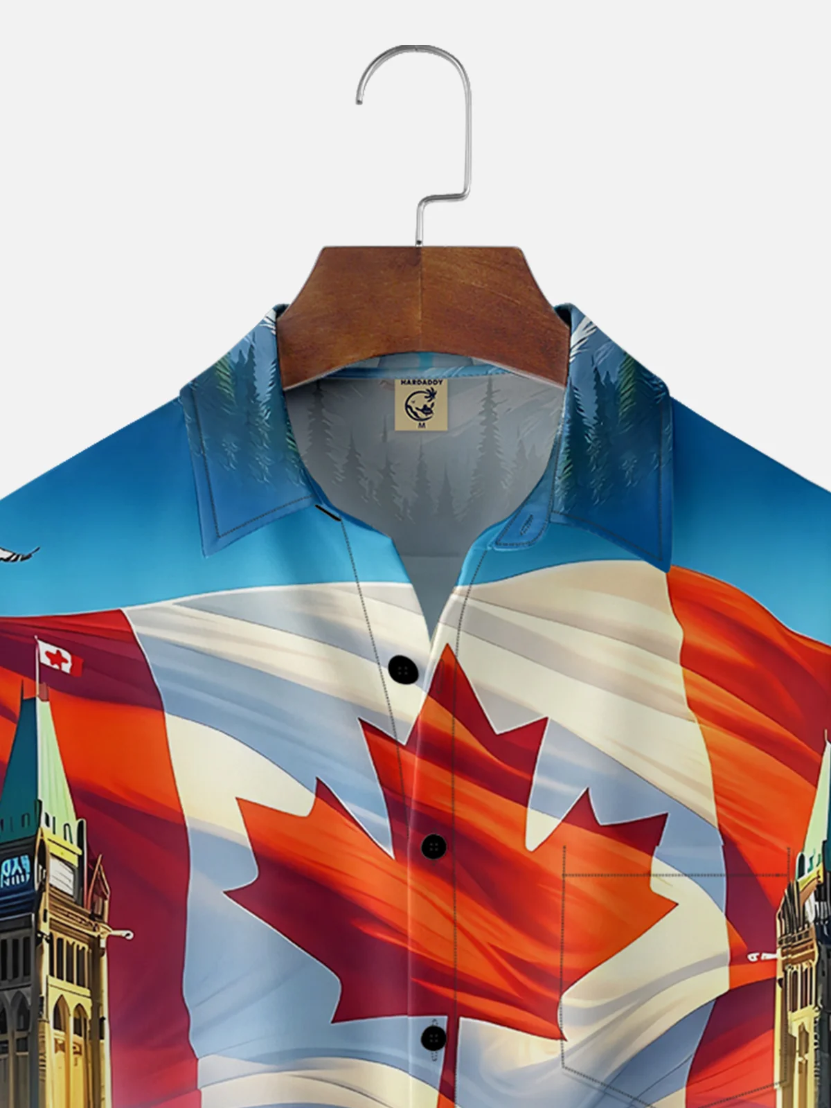Moisture-wicking Canada Day Canadian Flag Chest Pocket Casual Shirt