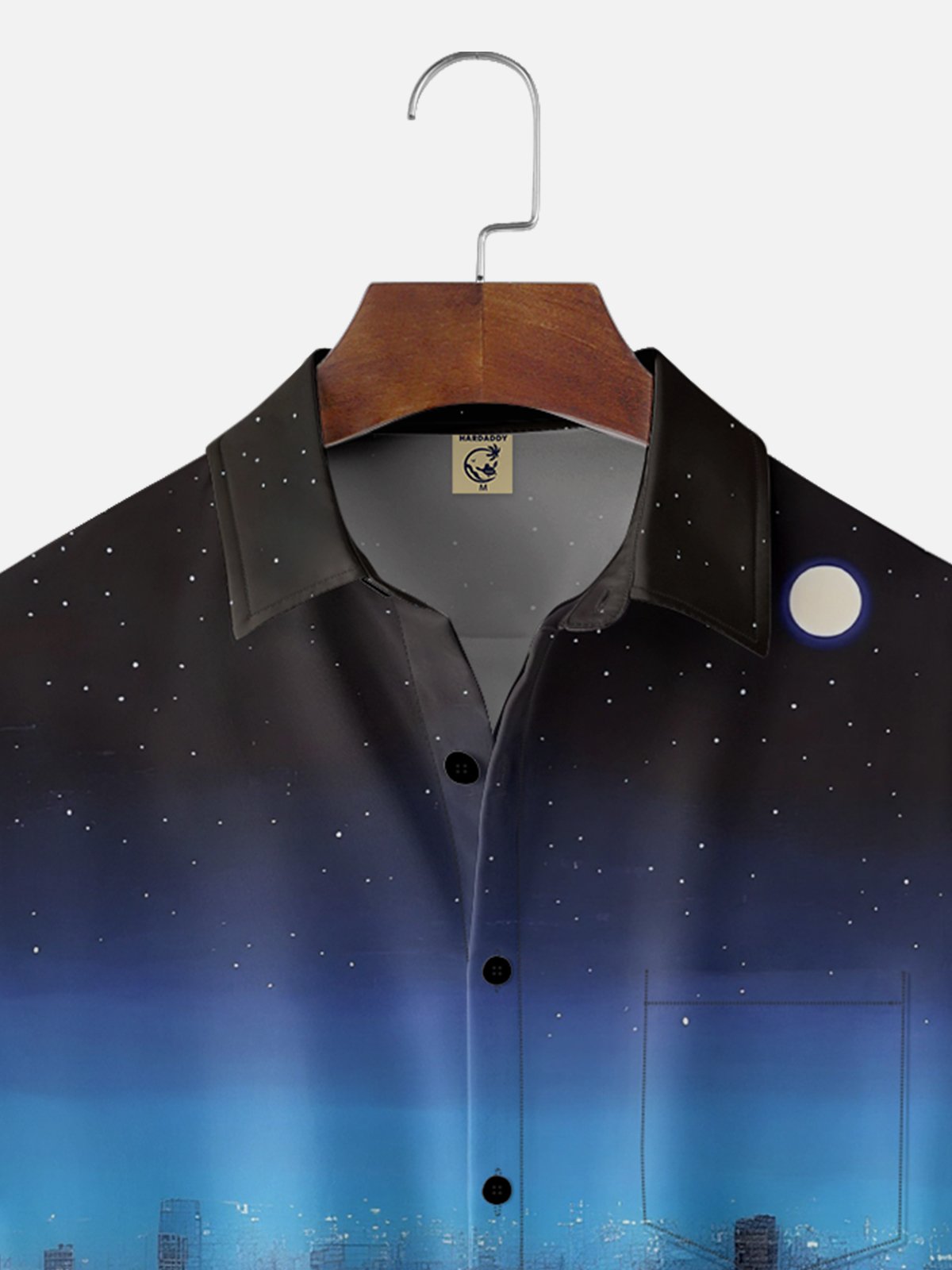 Hardaddy X Artist Clayziq Moisture-wicking Beach Building Scenery Chest Pocket Hawaiian Shirt