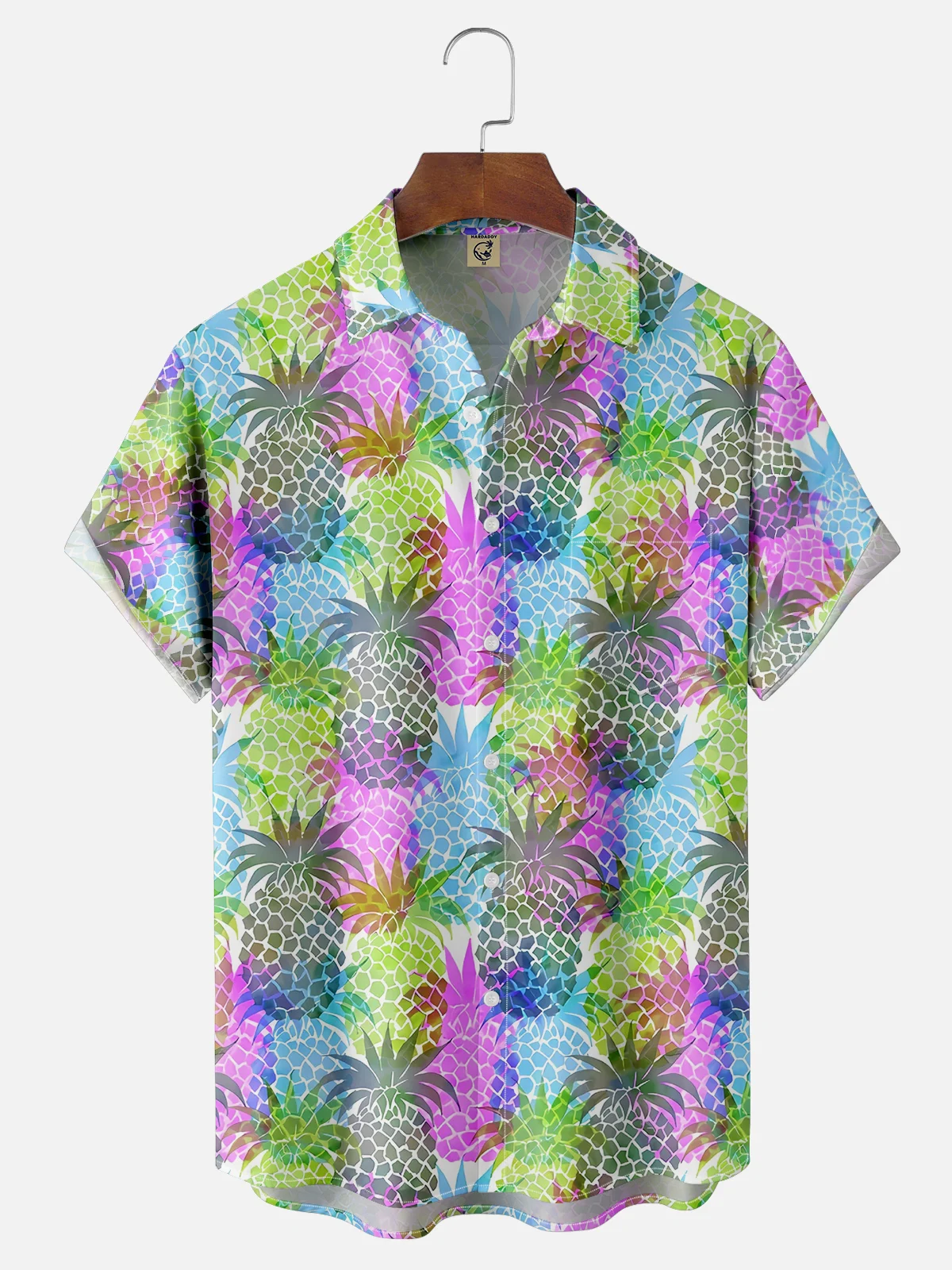 Moisture-wicking Dream Pineapple Chest Pocket Hawaiian Shirt