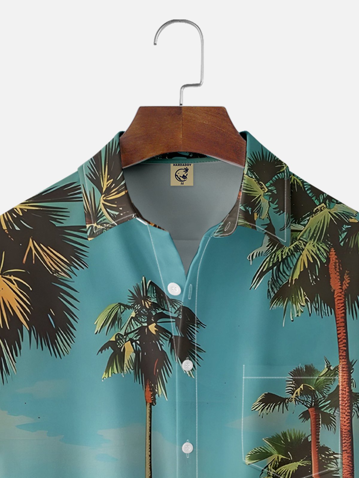 Hardaddy X Artist Clayziq Moisture-wicking Beach Tropical Palm Chest Pocket Hawaiian Shirt