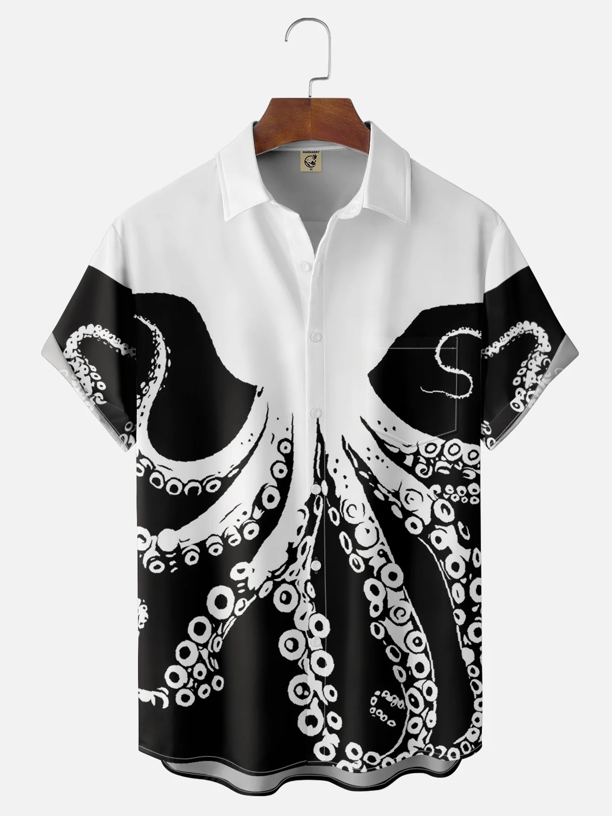 Moisture-wicking Octopus Chest Pocket Hawaiian Shirt