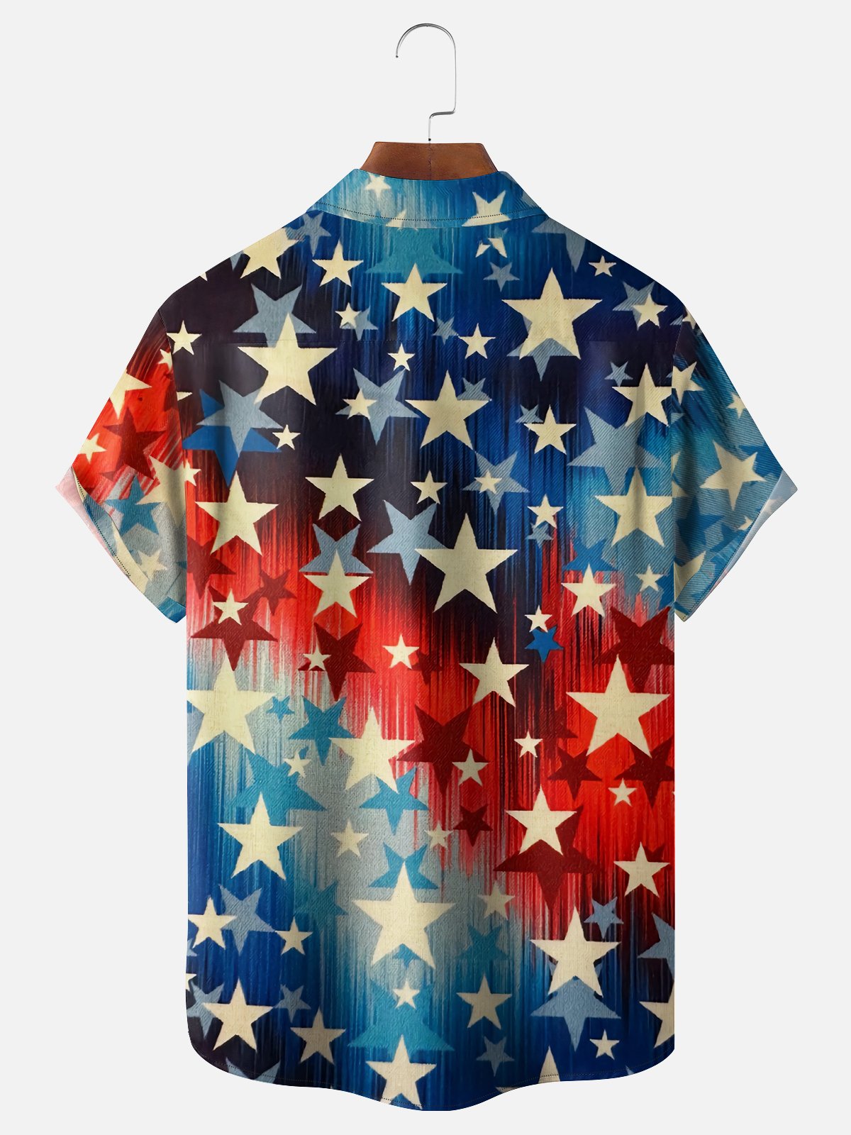 Moisture Wicking American Flag Chest Pocket Hawaiian Shirt