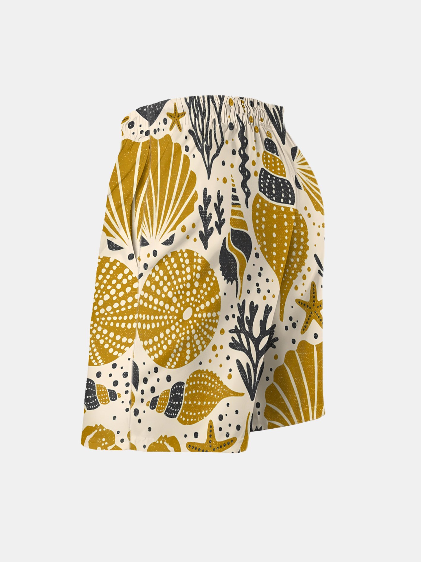 Men's Swim Trunks Hawaiian Marine Life Beach Shorts with Pockets