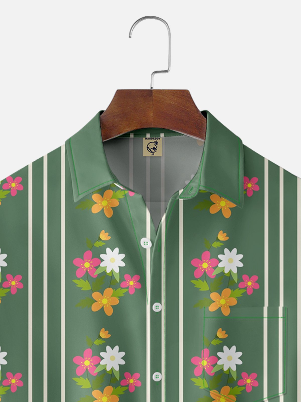 Moisture-wicking Floral Chest Pocket Hawaiian Shirt