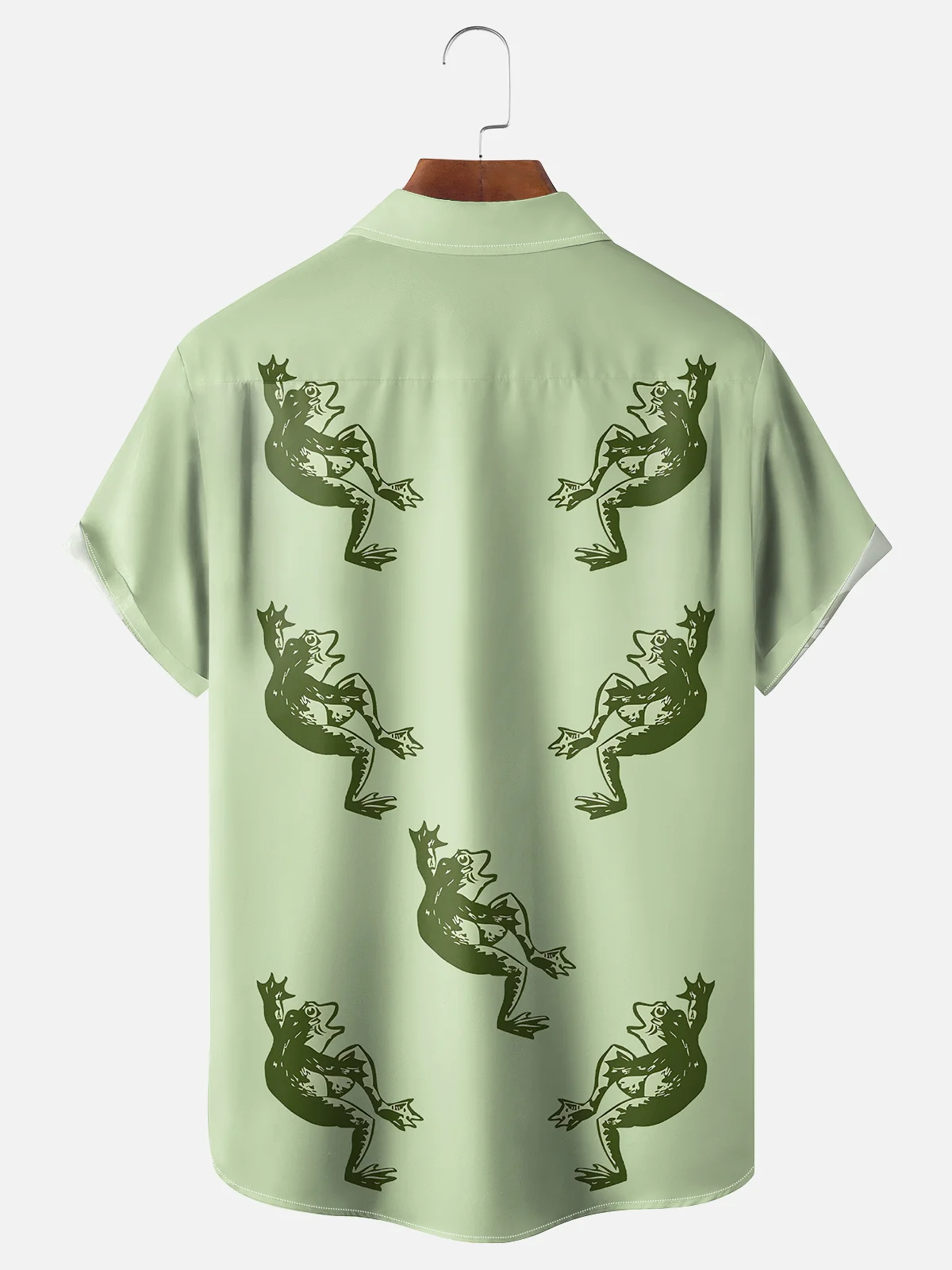 Moisture-wicking Fun and Avant-garde Frog Chest Pocket Hawaiian Shirt