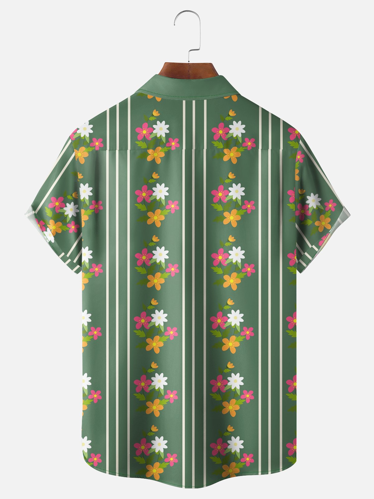 Moisture-wicking Floral Chest Pocket Hawaiian Shirt