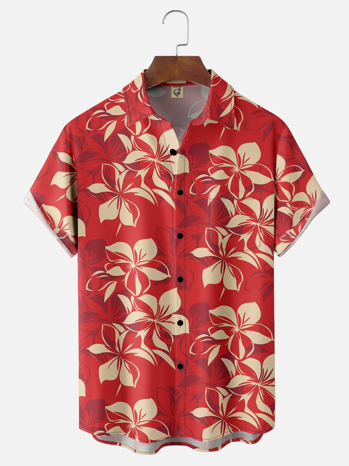 Moisture-wicking Floral Chest Pocket Hawaiian Shirt