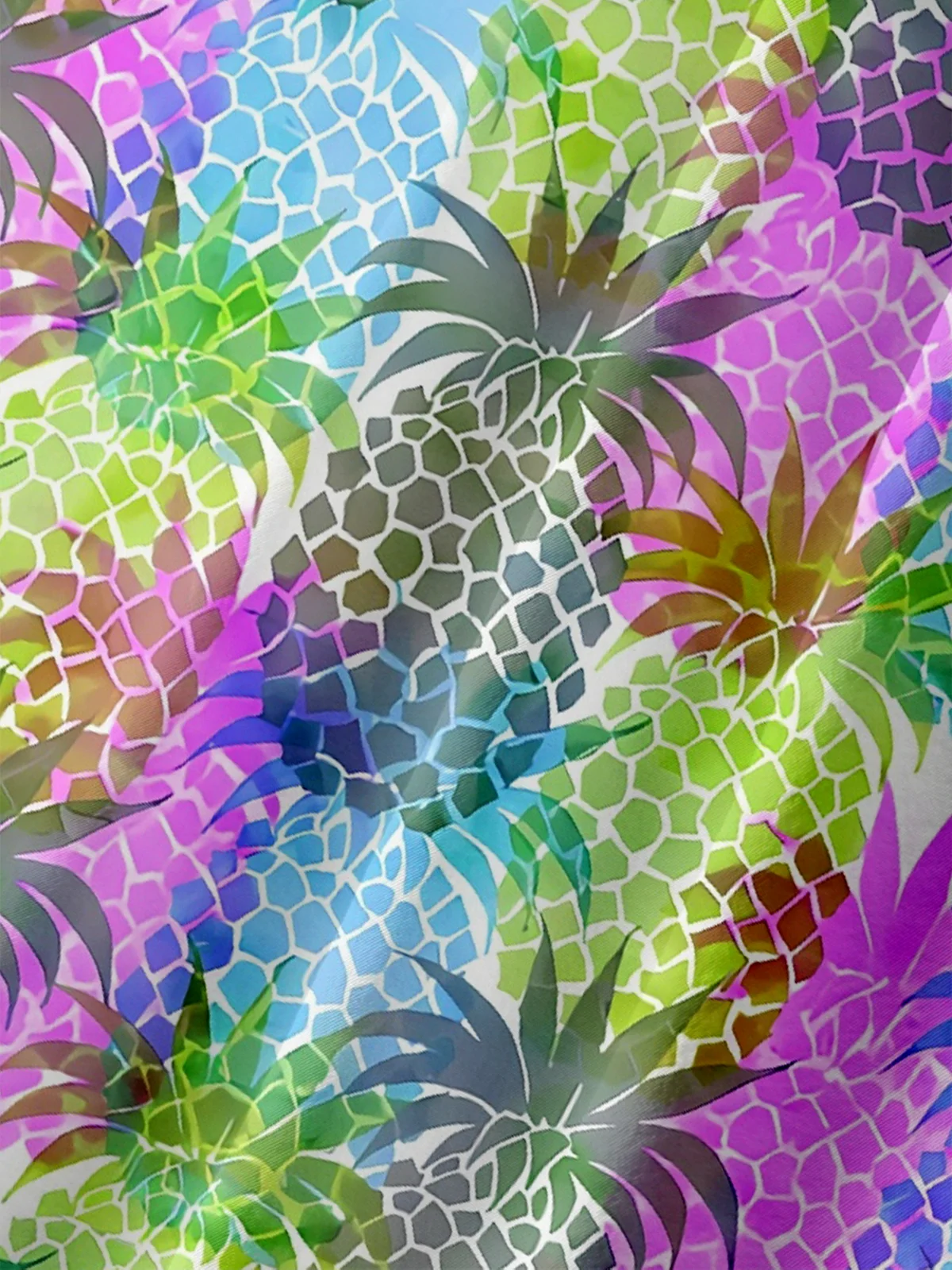 Moisture-wicking Dream Pineapple Chest Pocket Hawaiian Shirt