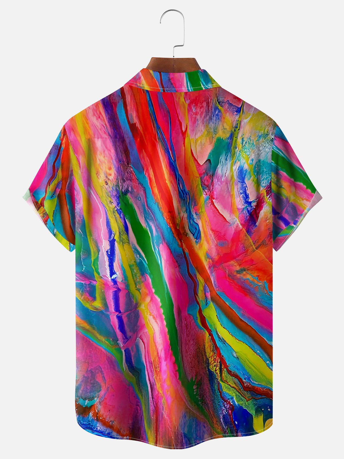 Moisture-wicking Gradient Color Chest Pocket Casual Shirt