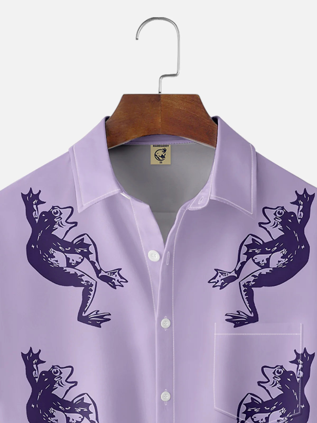 Moisture-wicking Fun and Avant-garde Frog Chest Pocket Hawaiian Shirt