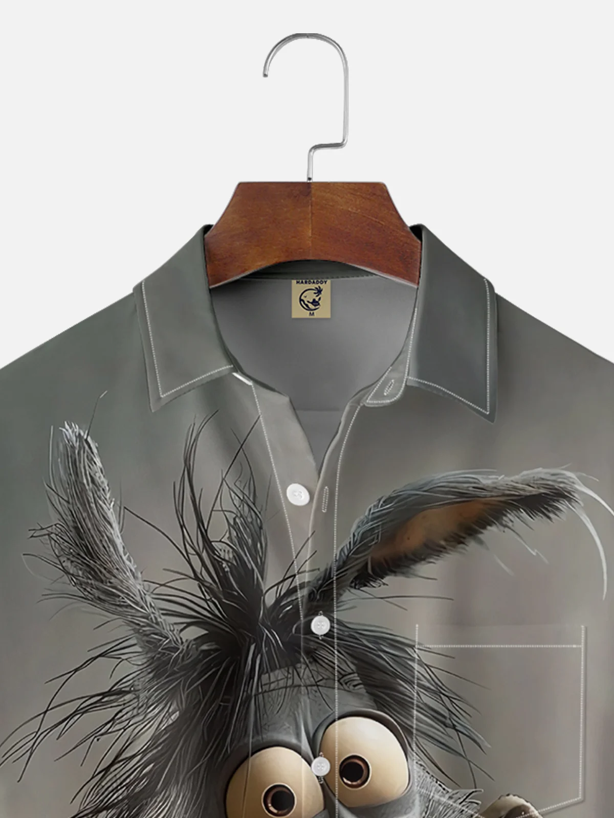 Moisture-wicking Funny Gray Donkey Chest Pocket Hawaiian Shirt