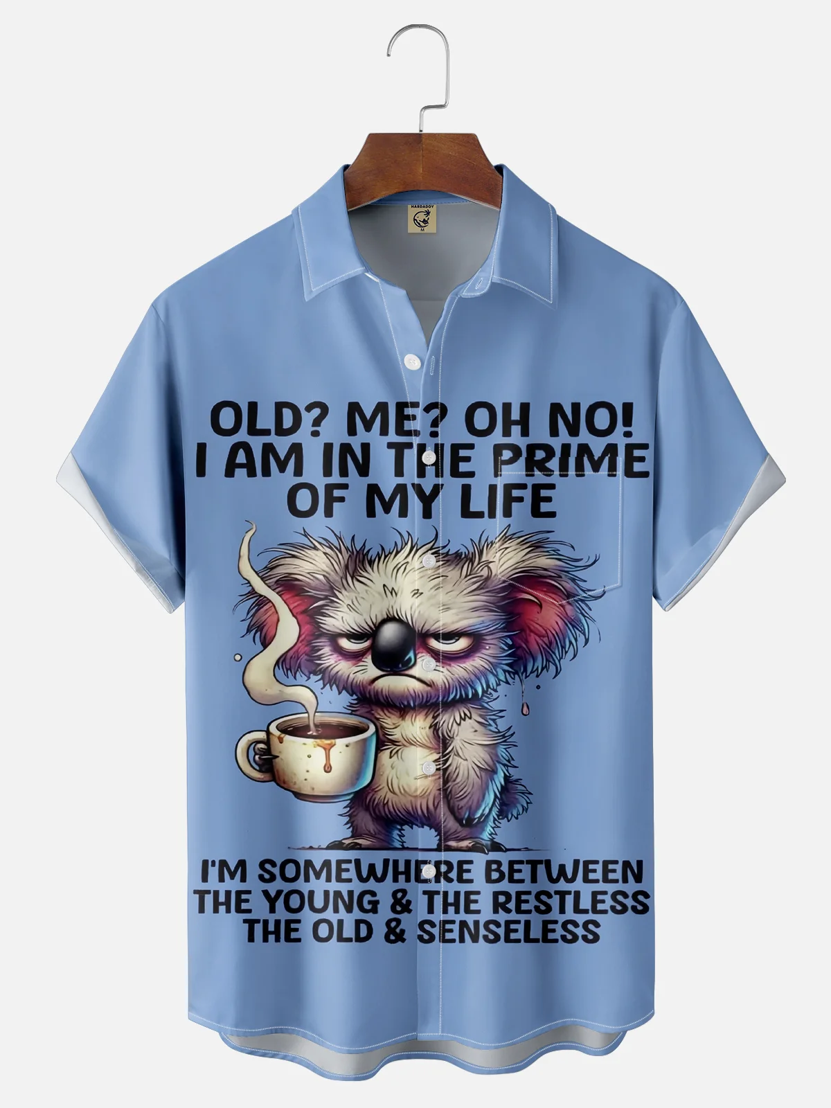 Moisture-wicking Koala Old Man In The Prime Chest Pocket Casual Shirt