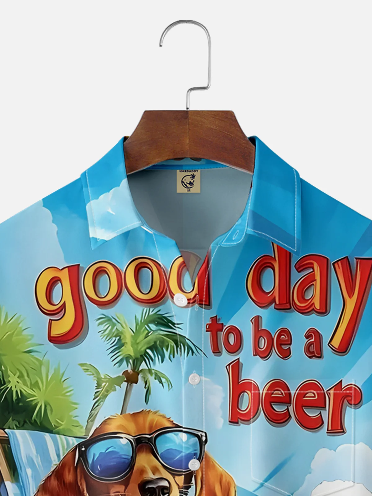 Moisture Wicking Beer Holiday Dog Chest Pocket Hawaiian Shirt