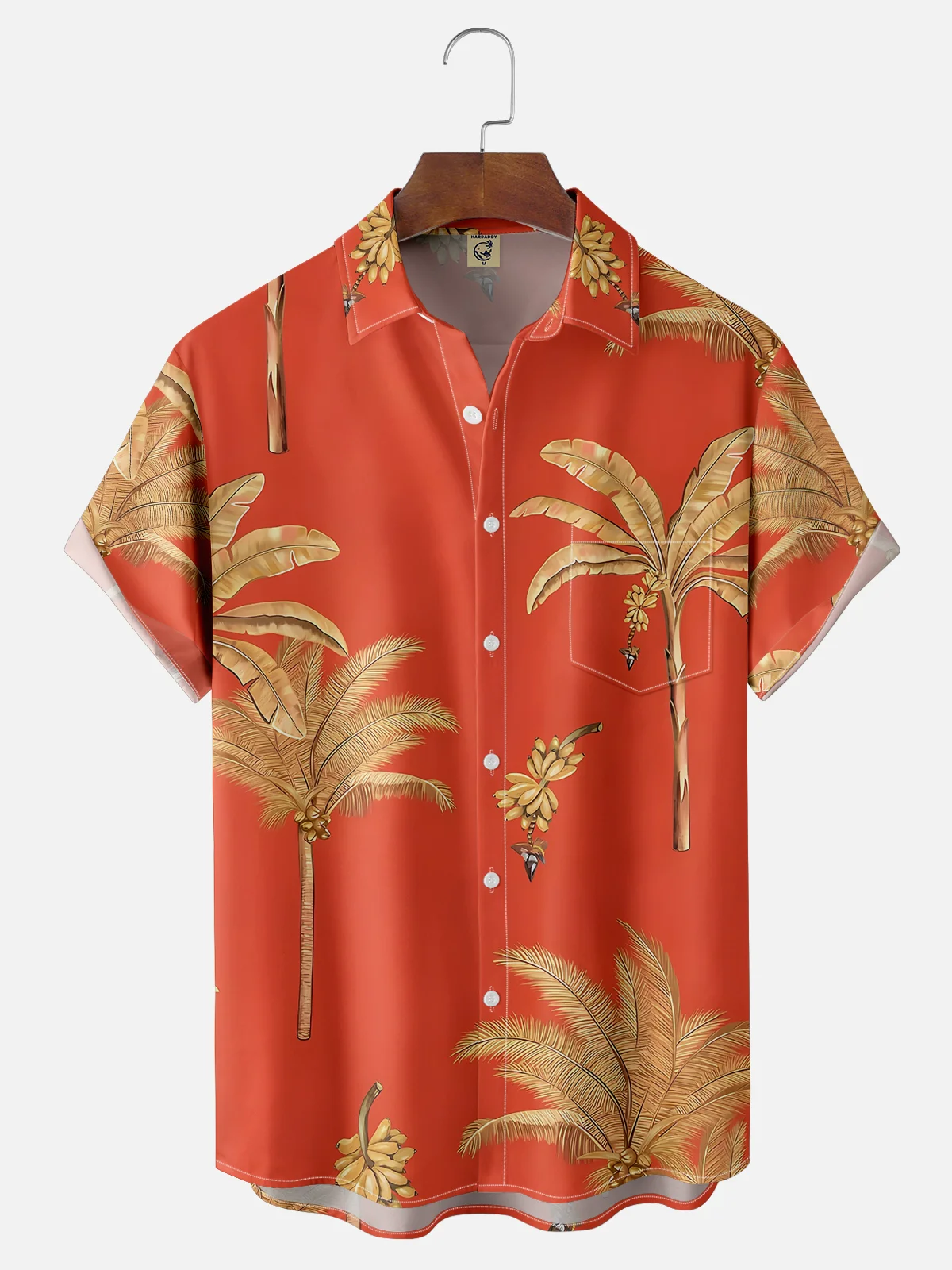 Moisture-wicking Fantasy Fun Banana Tree Chest Pocket Hawaiian Shirt