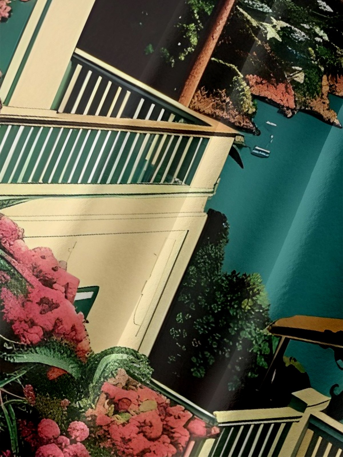 Hardaddy X Artist Clayziq Moisture-wicking Beach Building Scenery Chest Pocket Hawaiian Shirt