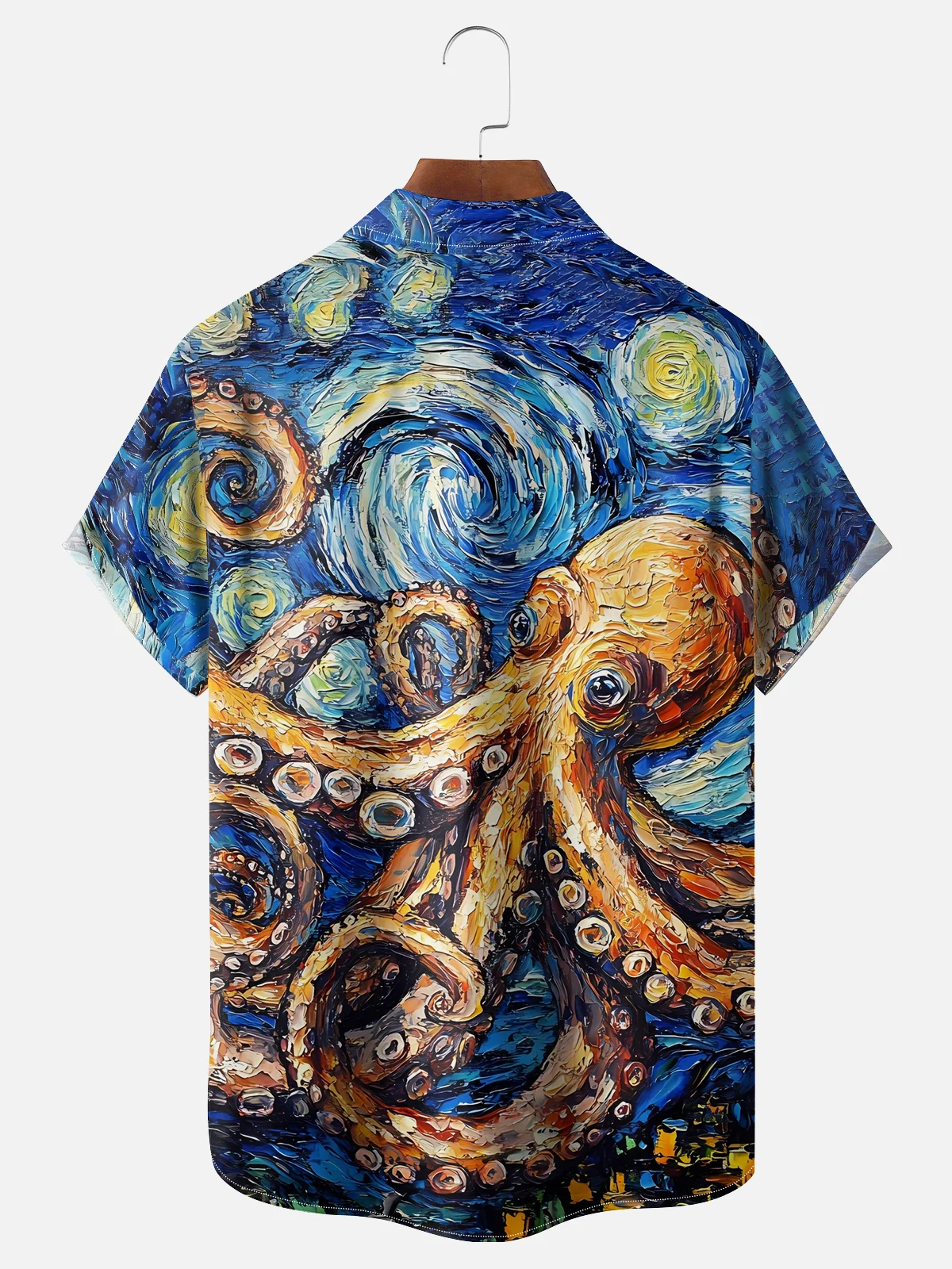 Moisture-wicking Octopus Chest Pocket Hawaiian Shirt
