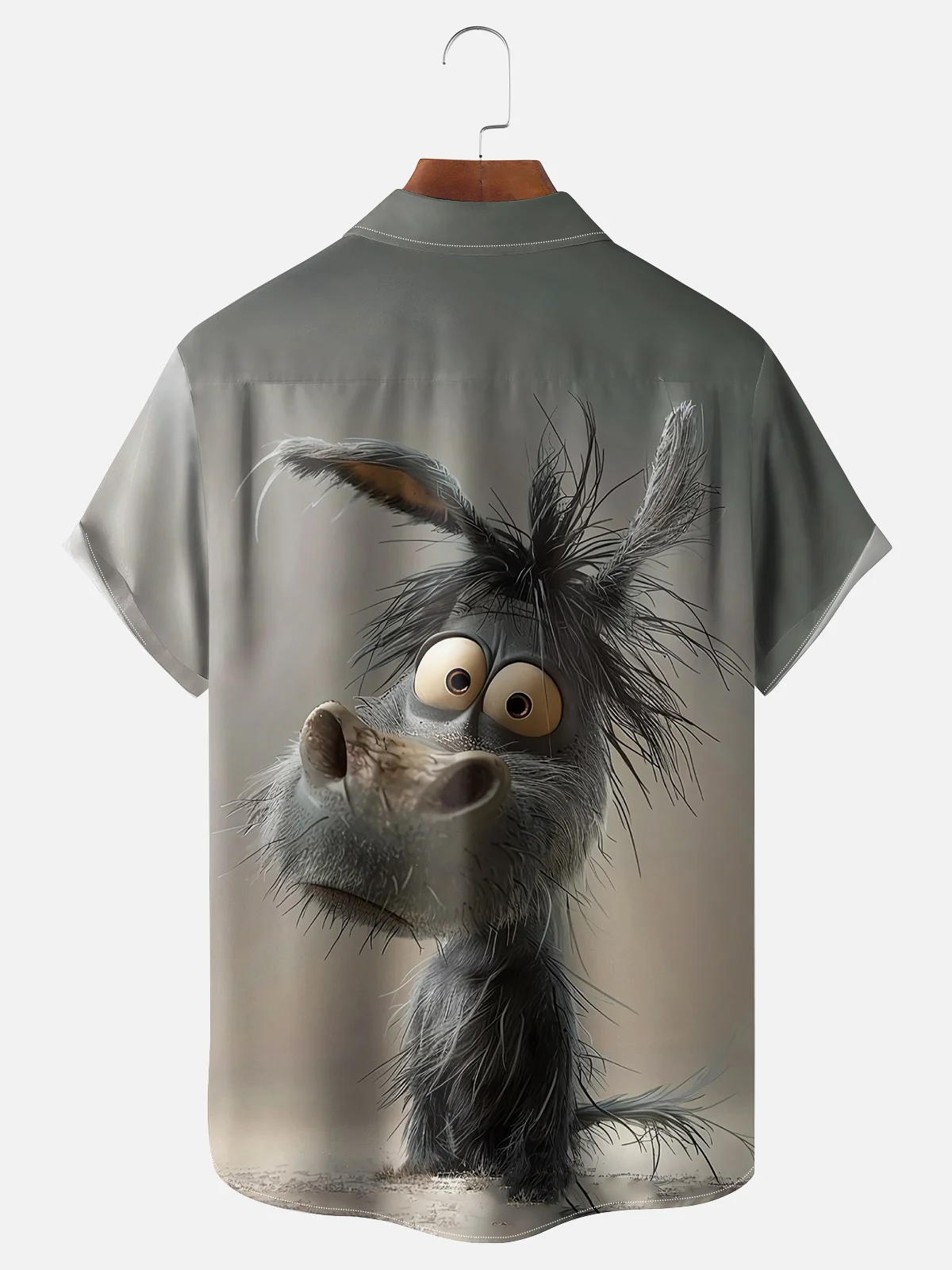 Moisture-wicking Funny Gray Donkey Chest Pocket Hawaiian Shirt