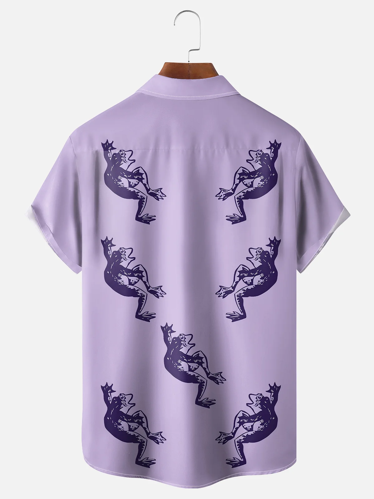 Moisture-wicking Fun and Avant-garde Frog Chest Pocket Hawaiian Shirt