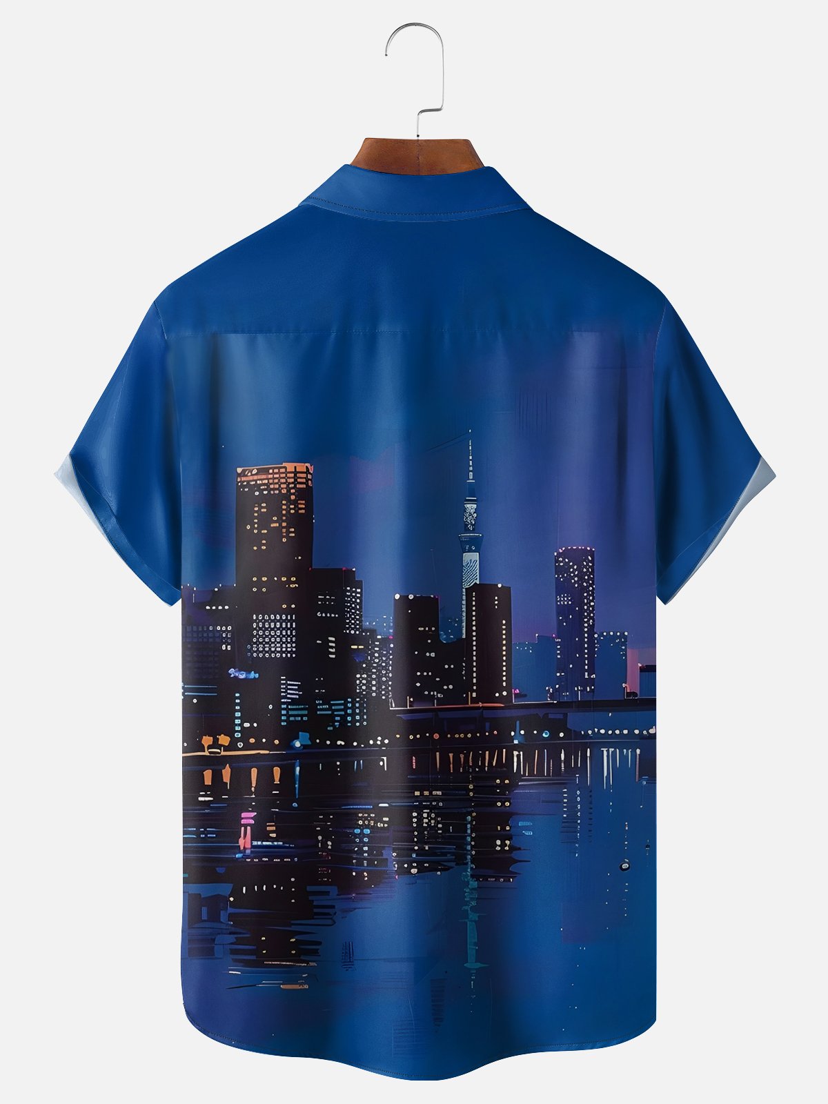 Hardaddy X Artist Clayziq Moisture-wicking Beach Building Scenery Chest Pocket Hawaiian Shirt