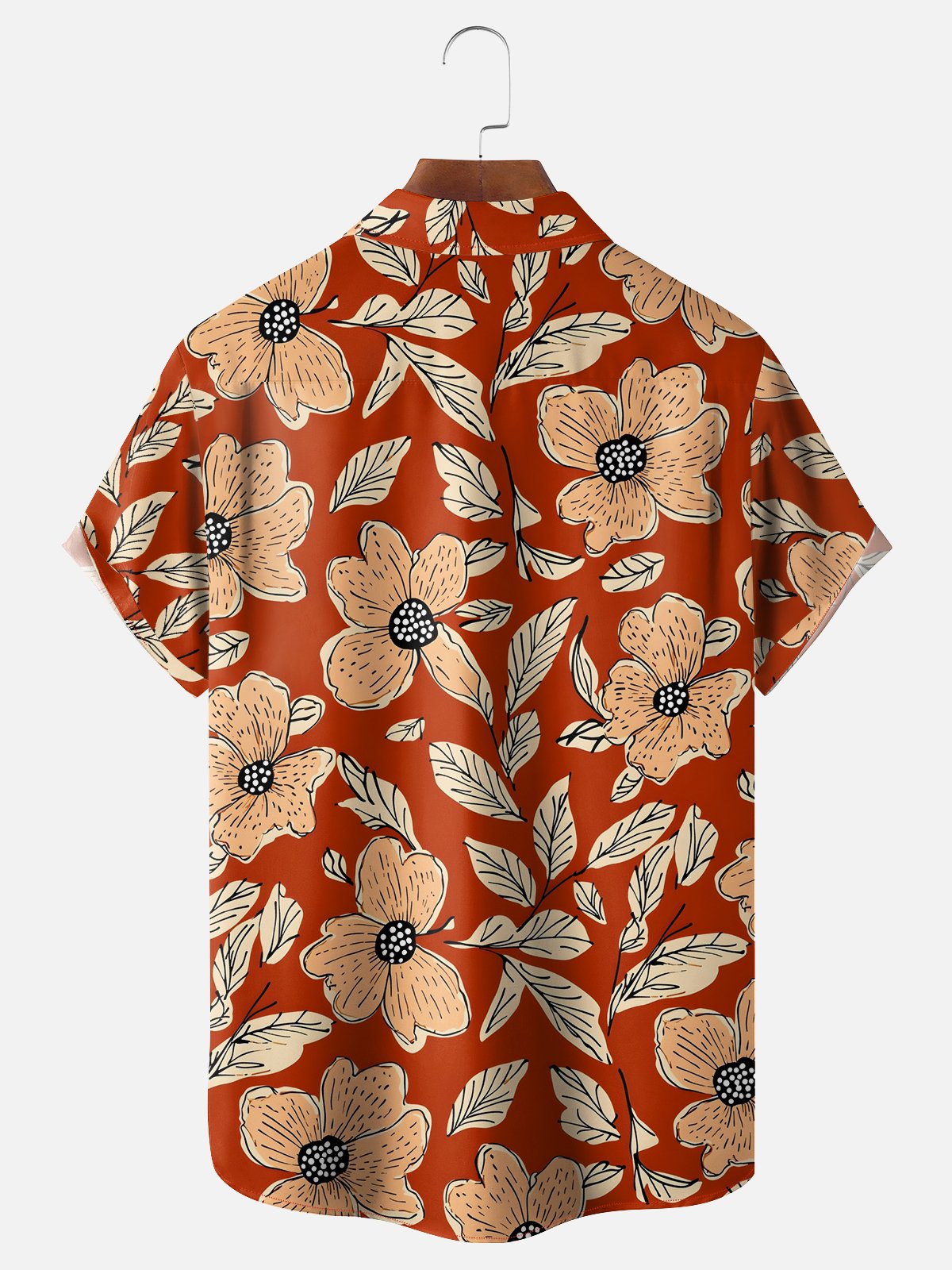 Moisture-wicking Floral Chest Pocket Hawaiian Shirt