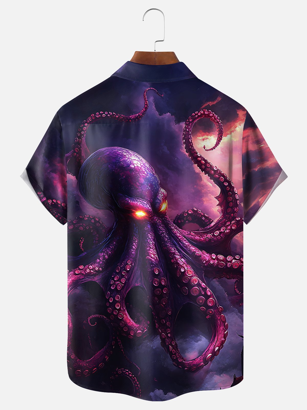 Moisture-wicking Octopus Chest Pocket Hawaiian Shirt